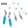 Multi-strand Braid Buckle 10Pcs Hair Buckles, Feather Style Dreadlocks Accessories, Alloy Bohemian Clip Open Design Clips for Thin Thick Multi-Strand