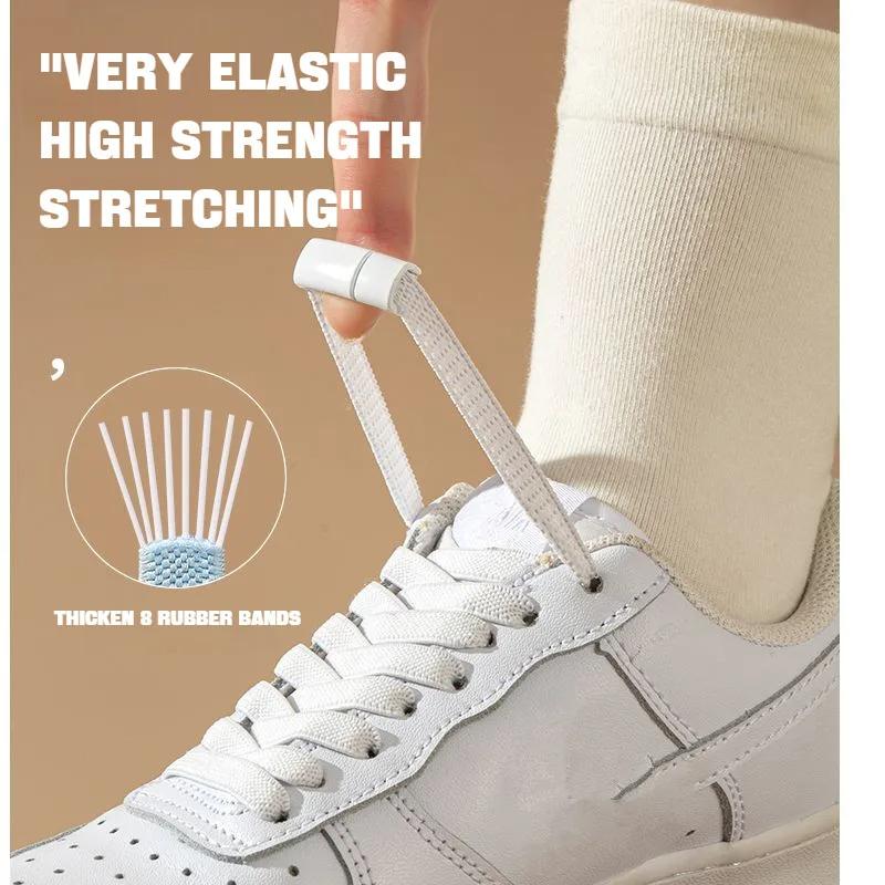 1Pair Magnetic Lock Shoelaces without Ties Flat Elastic Laces Sneakers Boots No Tie Shoelace Rubber Bands for Shoes Accessories