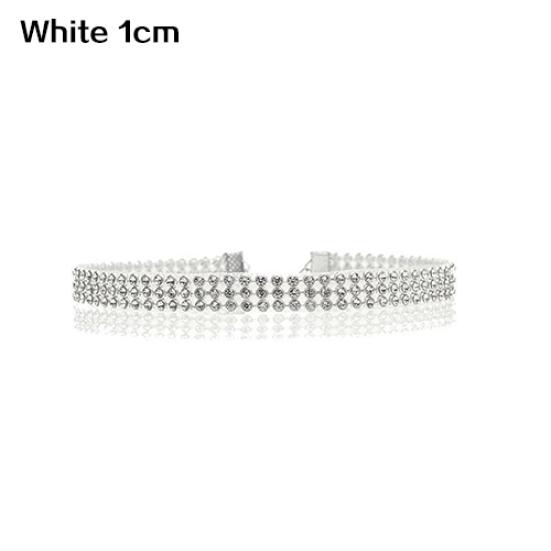 

Женские ожерелья-чокеры со стразами White 1cm