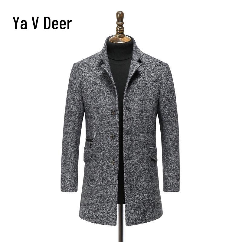 

Yalu Men s Mid-length Wool Blend Overcoat M