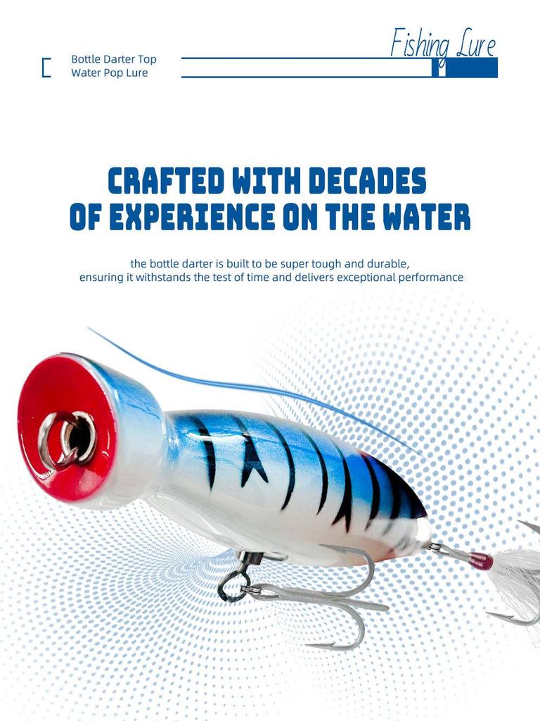 Seasky 5.5" Wooden Popper Fishing Lure for Tuna & Sea Bass