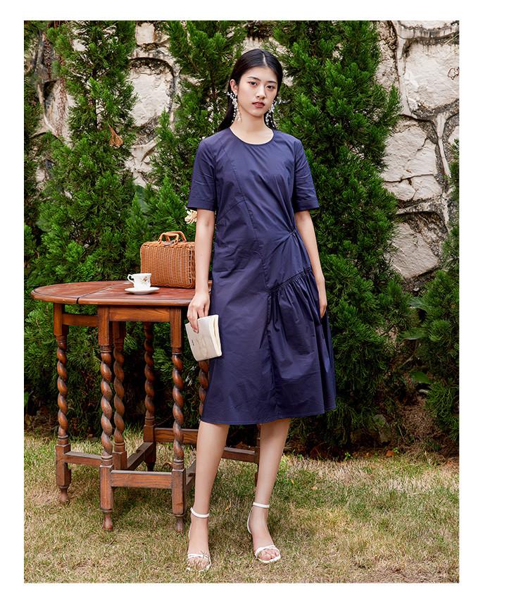 [Shirt Skirt] Summer Solid Color Simple Age Reducing Mid Length Women's Dress