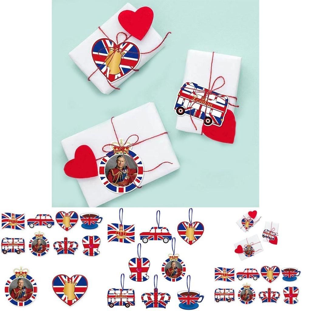 Royal King Charles Iii Crown Party Decorations 8 Paper Cutouts With Twine