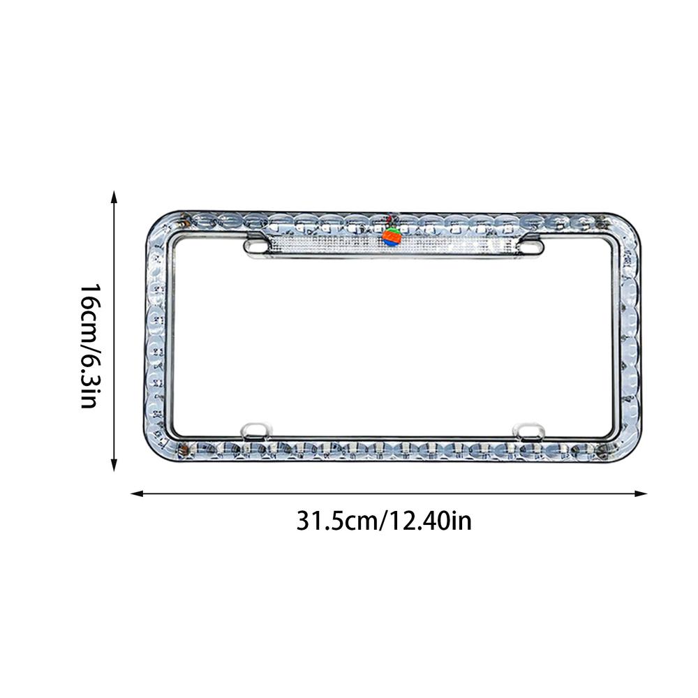 Stylish License Frame Holder 12V LED Light License Plate Frame Universal Motorcycle License Plate Frame Vehicle Accessories