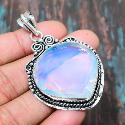 Melkachtige Opaal Edelsteen Handgemaakte 925 Sterling Zilver Sieraden Hanger Voor Vrouwen