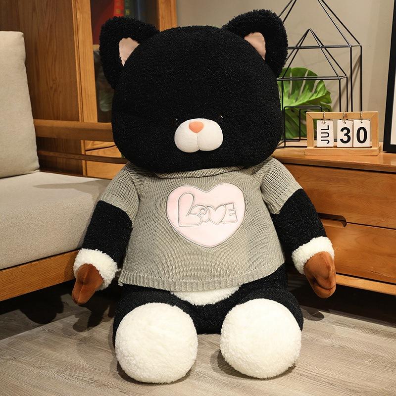 Large Clothed Cat Doll Plush Toy Cat Doll Children's Soothing Ragdoll Girl Birthday Gift