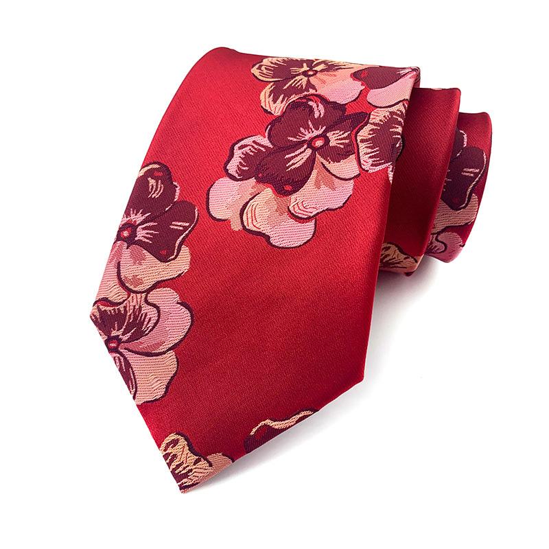 Luxury 8CM Mens Tie Necktie Floral Flower Ties For Man Groom Jacquard Woven Neck Tie For Business Party