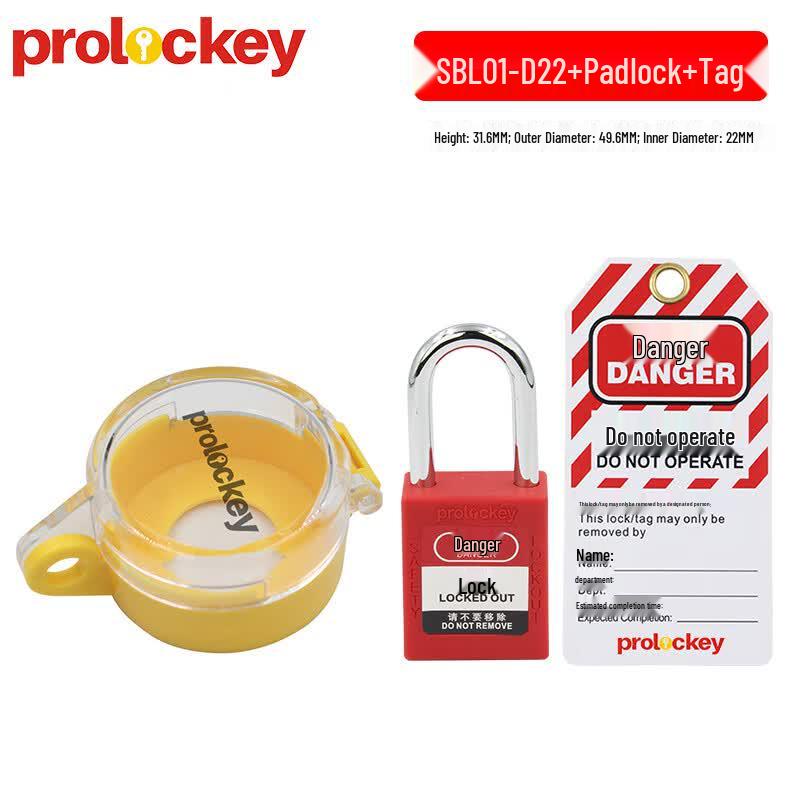 Prolockey Industrial Emergency Stop Button Lockout Box 22mm Button Compatible