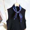 BRMM MIA Silk 53cm Square Perfect for or as a Perfect Day Gift 100% Women's Scarf, Commuting, Office, Handkerchief, Valentine's (Navy Blue)