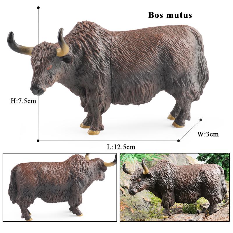 Oenux African Wild Animals Lion Tiger Yak Antelope Crocodile Zebra Black Panther Model Figurines Home Decoration Toy Kids Gift
