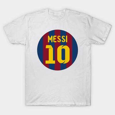 Asian Size Men Print T-shirt Messi No-Cut Heat Transfer Print Cotton Tshirt