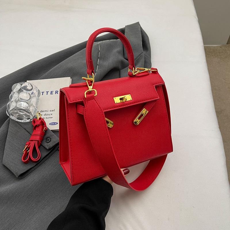 

Нова висококласна сумка через плече з темпераментним портативним дизайном з перехресним візерунком, трендова жіноча сумка червоний