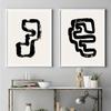 Modern Abstract Line Art Beige Black Minimalist Canvas Painting Poster Print Wall Pictures Living Room Interior Home Decoration