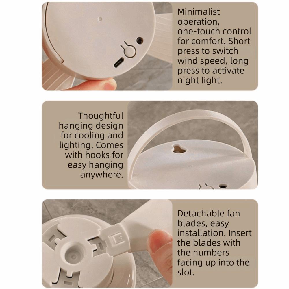 Artifact Night Light Small Fan No Punching Cooling Electric Fan Small Remote Control Toilet Cooling Fan Squatting Pit