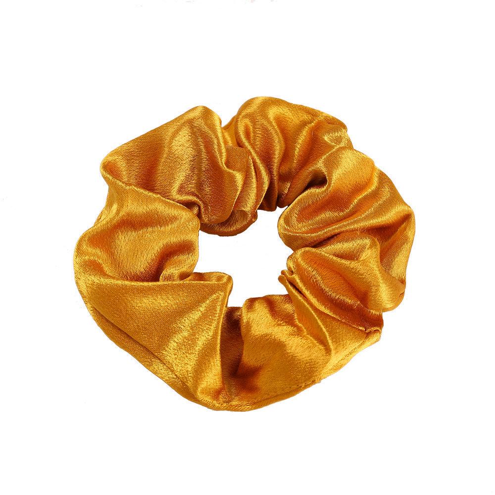 Silk Satin Retro French Scrunchie - Large Solid Color Hair Accessory for Women
