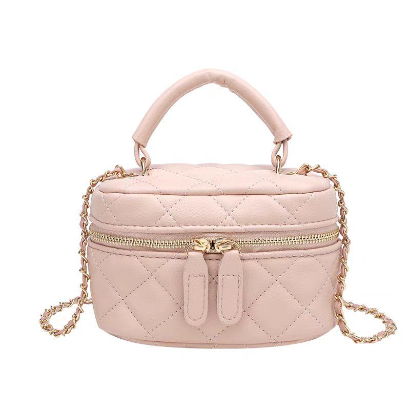 

Beautiful Girl Spring/Summer Fashion Popular Mini Rhombus Chain Bag Women 2024 New All-Matching Shoulder Square Sling Bag Pink