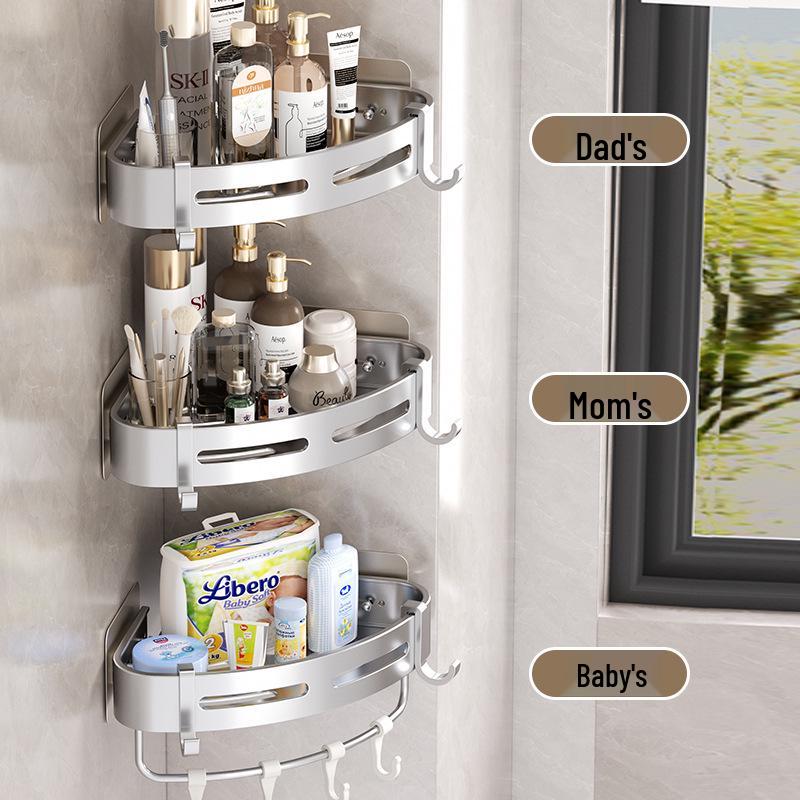 Punch-Free Wall-Mounted Bathroom Storage Shelf