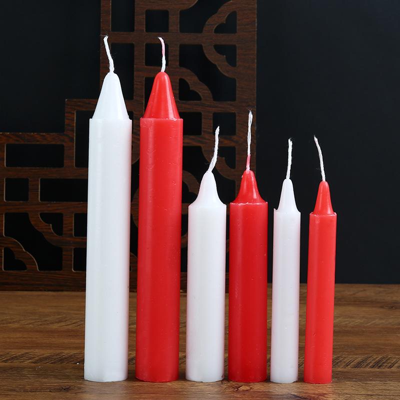 Red and White Candles for Home Lighting, Daily Ordinary Candles, Non-romantic Wedding Long Pole Emergency Candles, Worshiping Candles