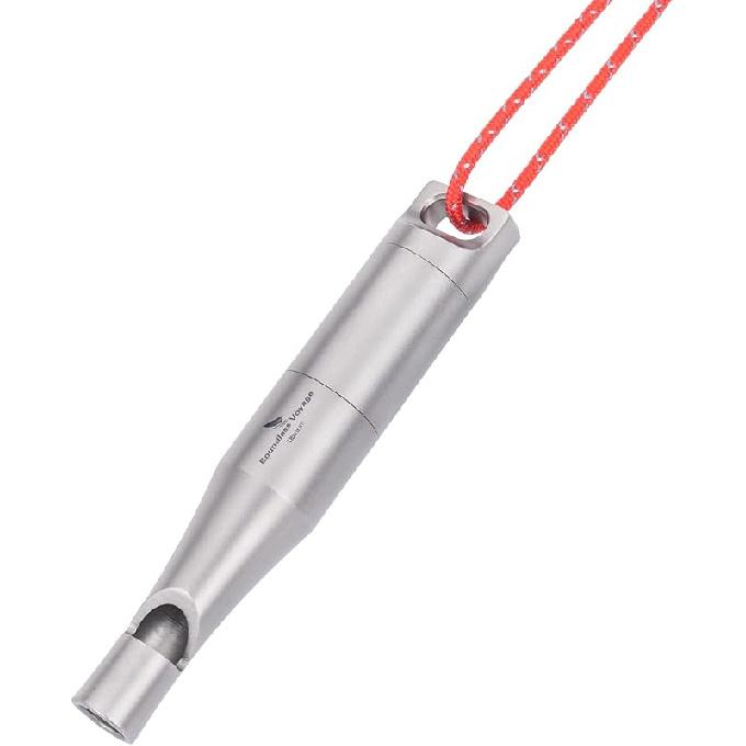 Boundless Voyage Titanium Whistle Emergency Survival Safety Whistles with Lanyard Loud for Outdoor Camping Hiking Coaches Training Sports Keychain
