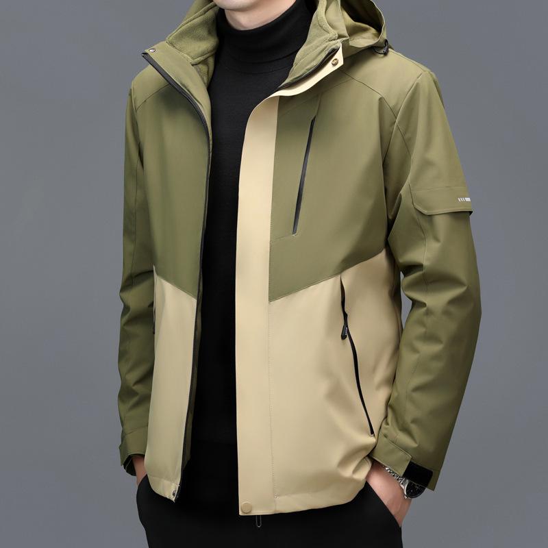 

LOMON Men s 3-in-1 Windproof Jacket with Fleece Lining for Autumn & Winter M (suggested for 110-120 jin)