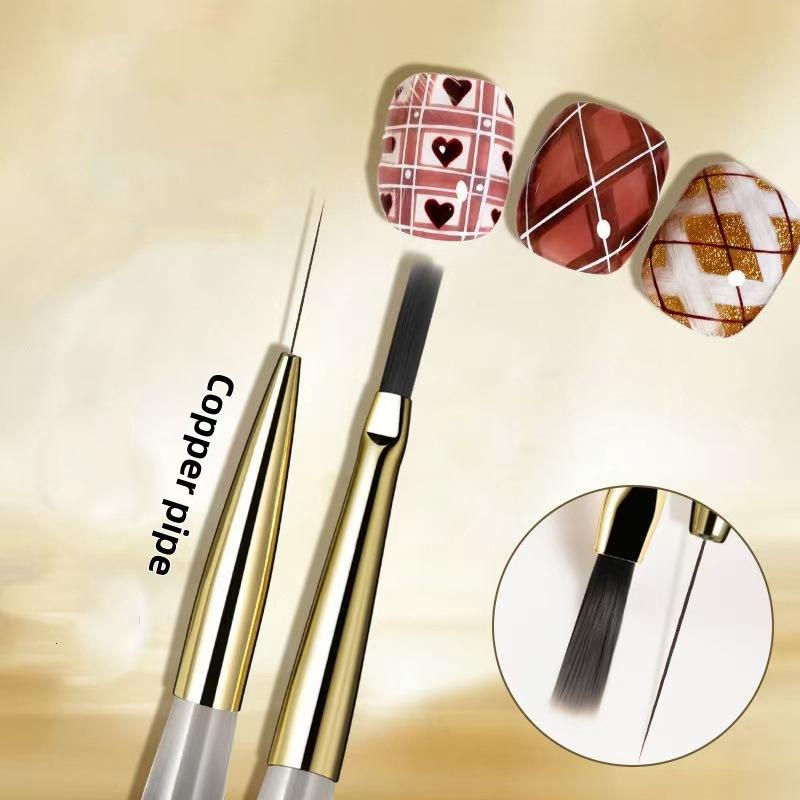 

1Pcs Nail Art Brush Multifunctional Stripe Liner Brushes Modeling Water Ripple Diy Design Hard Bristle Brush Nail Art Tools one size