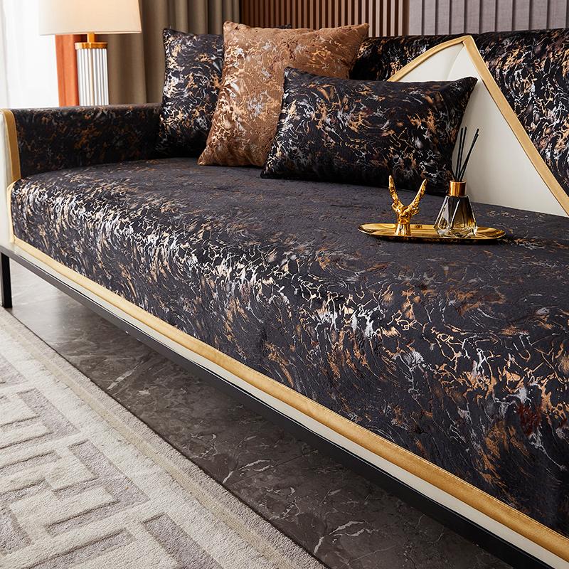 

Легкая роскошная диванная подушка из синели, обычные ткани для четырех сезонов, нескользящий коврик, подушка, чехол для дивана, чехол с полным покрытием, тканевый чехол 110*210cm