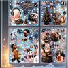 Cute Christmas Ice Cream Little Penguin Christmas Tree Glass Sticker Decoration for Windows Double-sided Display Window