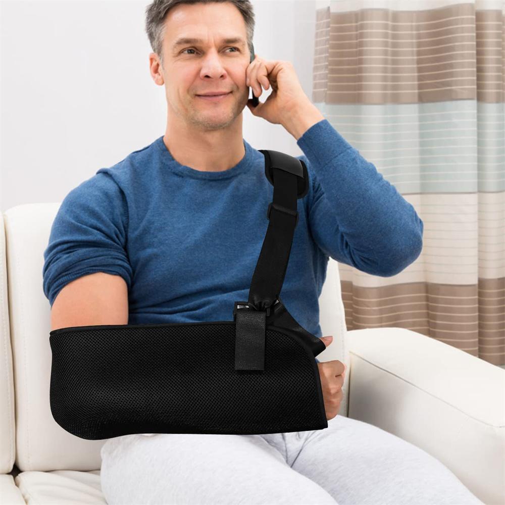 Arm Sling Shoulder Immobilizer Bracing High Pouch Support Strap Black Breathable