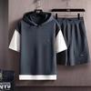Men Casual Sportswear Set Ort Sve Hoodie T-irt Loose Fit Summer Brand Mo Two-Piece Ensemble for Teens