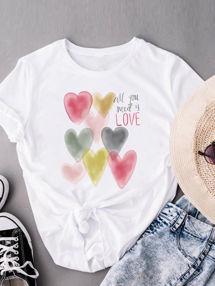 (Asian Size) trend plant cute T-shirts O-neck Casual Clothing Fashion Female Women's Top Short Sleeve T shirt Printed Graphic Tee