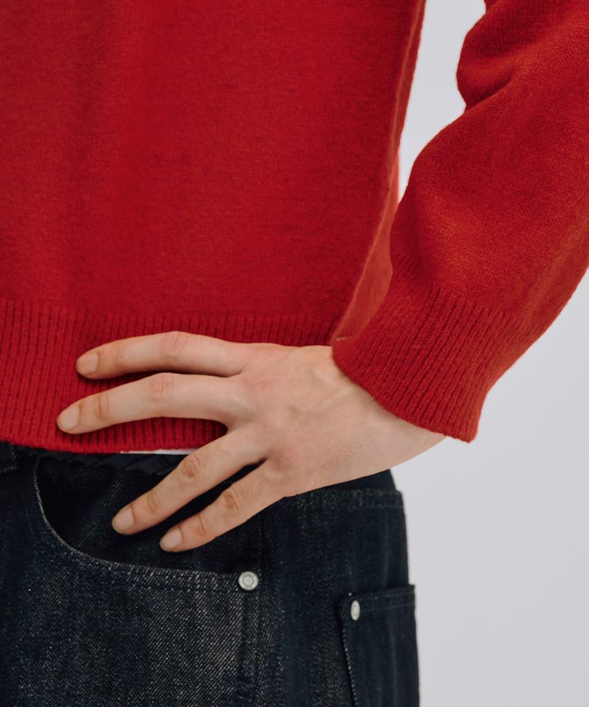 TAKEASY Essential Crop Knit Cardigan (Red)
