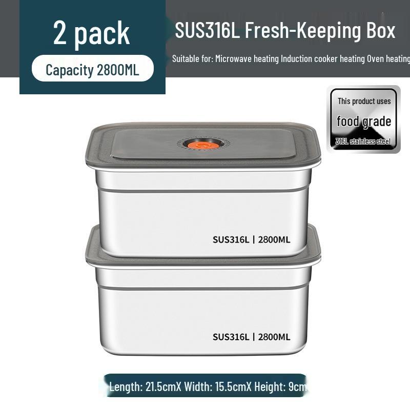Stainless Steel Food-Grade Rectangular Dish Container with Lid