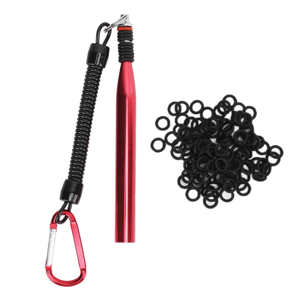 Durable Aluminium Alloy Soft Baits Tool 100 O Rings Multicolor Wacky Ring Tool Wacky Worm Kit Fishing