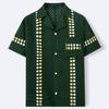 Men's Summer Vacation Vintage Knit Golf Beach Shirts Top Knitted Crochet Short Sleeve Shirts Casual Button Down Hollow Out Collared Shirt Tops for Men