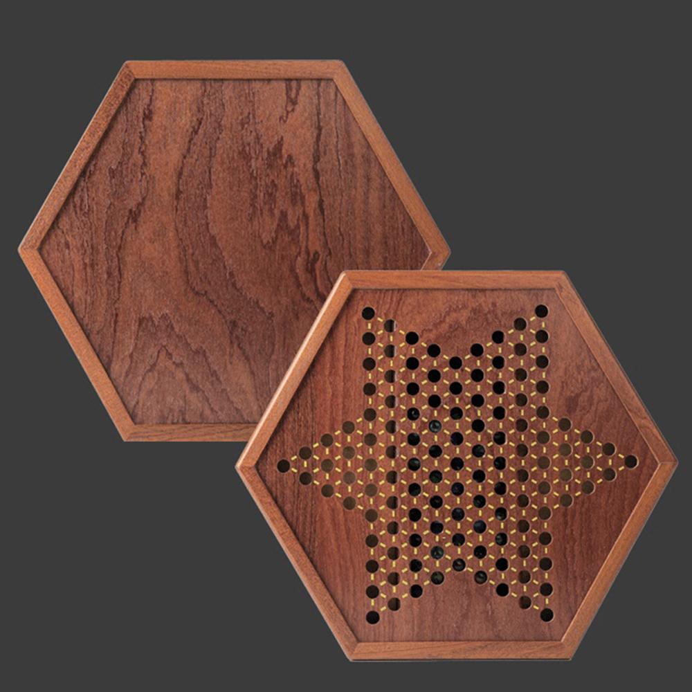 Chinesisches Dame-Set aus Holz mit Aufbewahrungsschublade, Schachbrettspiel für Kinder und Erwachsene