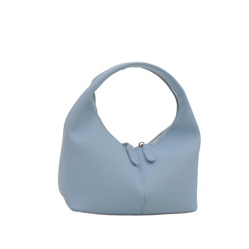 Mini Pu Leather Hobo Top Handle Bag With Zipper Closure Multiple Color Choices For Daily Use Shopping Weekend Trips
