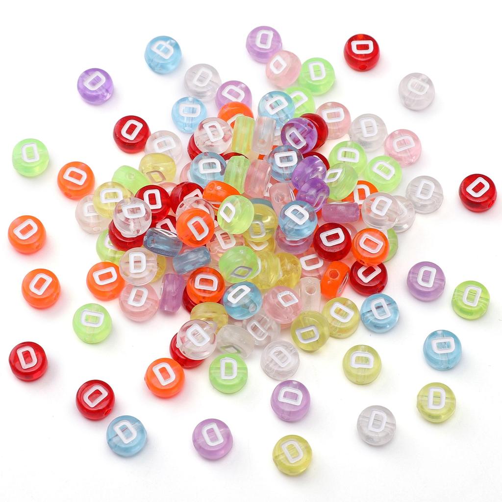 100 ks Akrylové korálky s písmeny Kulaté volné korálky pro DIY náramek Výroba módních šperků