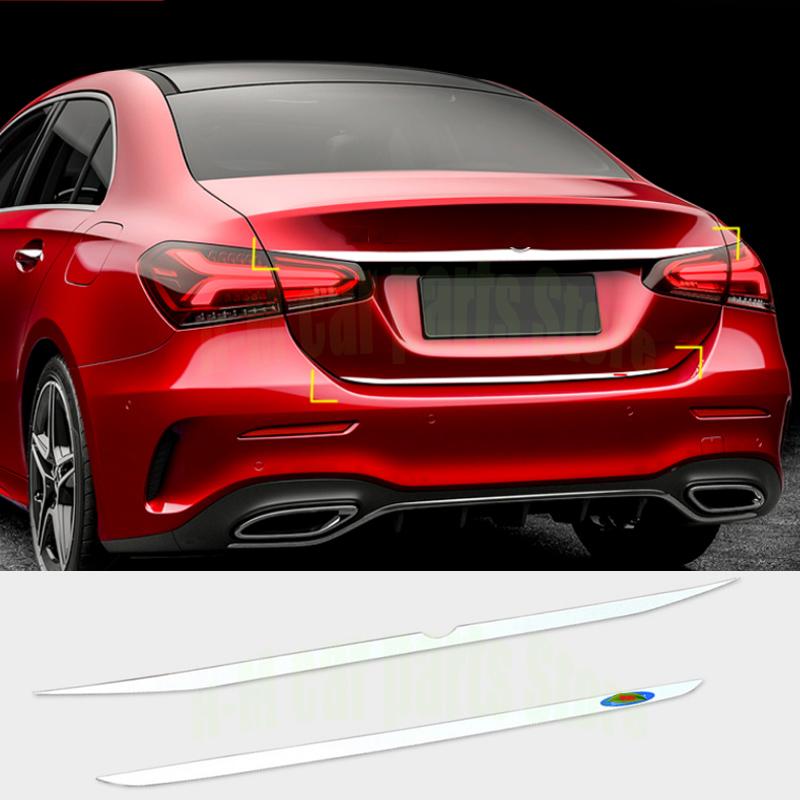 Dla Mercedes Benz A A180L 200L 220L -20 górna tylna klapa bagażnika tylna nakładka na drzwi pasek pokrywa tapicerka Fit Auto