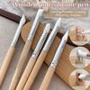 Silicone Wooden Pole Nail Art Pen Brush Uv Gel Polish Tip 3D Image Diy Dotting Polish Brushes Sculpture Pen Diy Manicure Tool