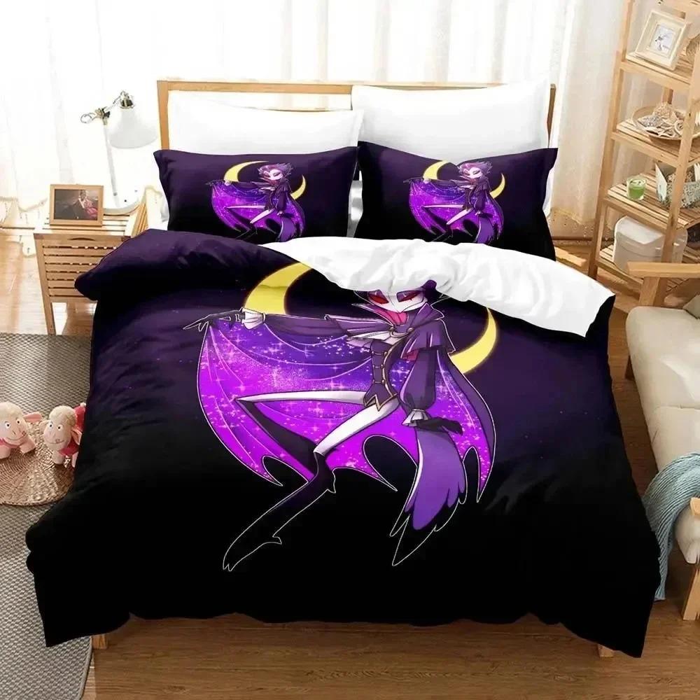3D Print Anime Stolas Heluva Hazbin Hotels Bos Beding Set Double Twin King Soft with Soft Fabric Duvet Cover Pilowcase Young Boys Bedrom