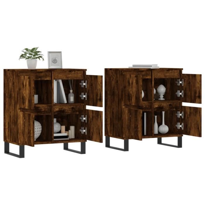 VidaXL Buffets 2 pcs chêne fumé bois d'ingénierie 3190186