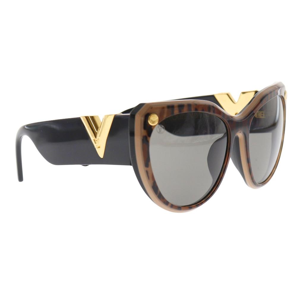 Louis Vuitton My Fair Lady Sunglasses Z1113E 9D3 Leopard Essential V Brown / Black Plastic Leopard Women Used