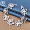 925 Sterling Silver Seven Flowers Bracelet Jewelry