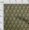 oneOone Cotton Flex Fabric Spiral & Floral Block Printed Craft Fabric BTY 40 Inch