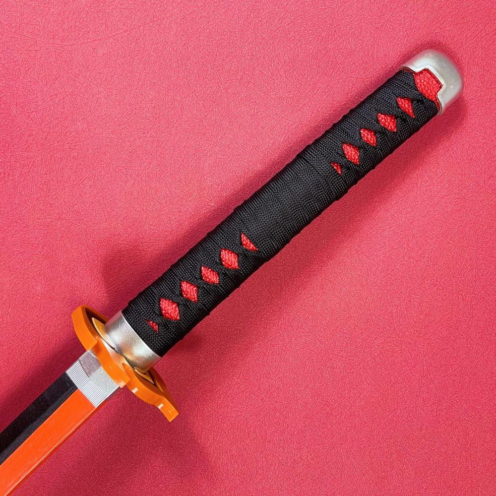 40inch Demon Slayer Tanjirou Katana Samurai Sabre Real Size Japanese Katana Kimetsu No Yaiba Sword Blade Anime Cosplay Prop Toy