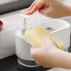 Plastic Kitchen Soap Dispenser with Sponge Holder Manual Press Soap Box  Countertop