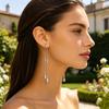 1 Paar Lange Ohrringe Wassertropfen Quaste Leichte Flexible Kette Ohrringe für Damen Verlängerndes Design Leichte Alltagsohrringe