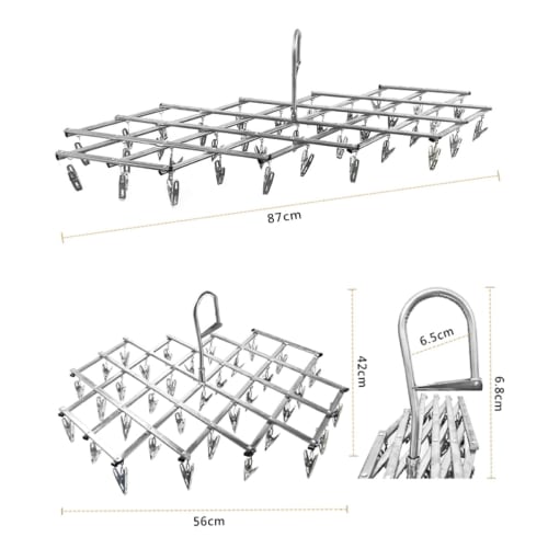 Jian Stainless Steel Folding Clothes Hangers, 35-Piece Set, Extendable and Foldable, for Indoor Use