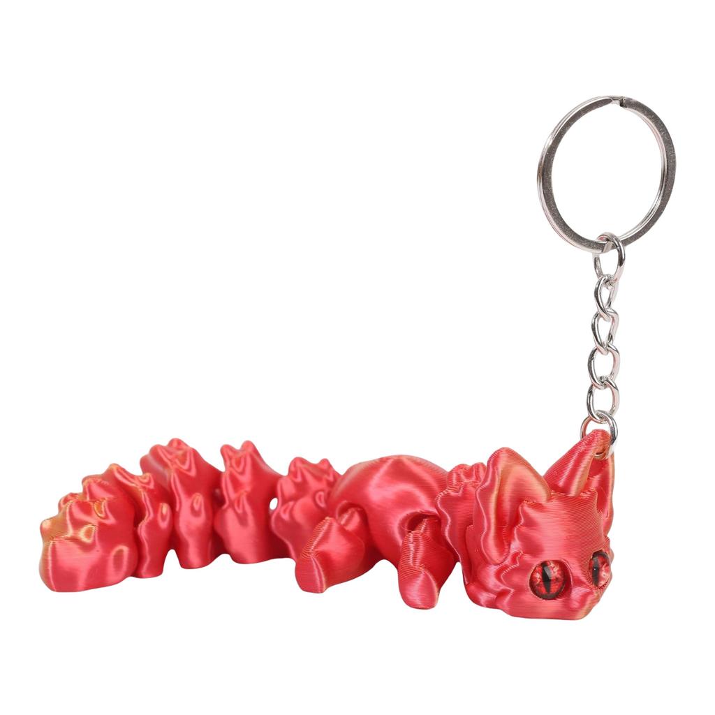 Brelok do kluczy z nadrukiem 3D w kształcie lisa z ruchomym ogonem Kreatywne projektowanie Ozdobny brelok do torby Modny dodatek do prezentu