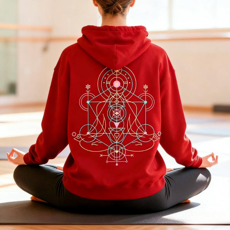 Spiritual Yoga Sweatshirt Meditation Clothing Mindfulness Gift Chakra Hoodie Yoga Mom Sweatshirt Boho Sacred Geometry Hoodie Top